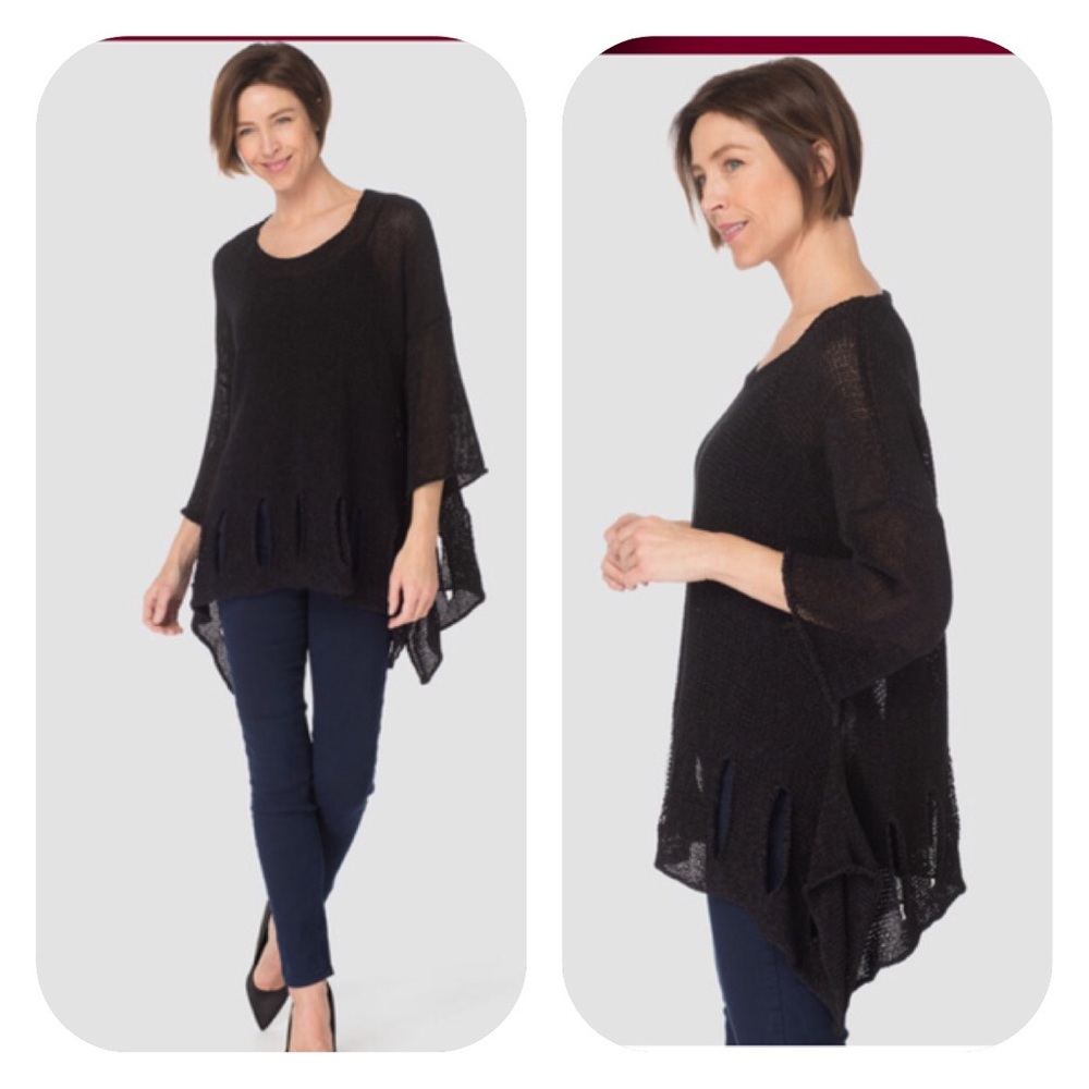 NWOT  Joseph Ribkoff Black Knit Tunic Top